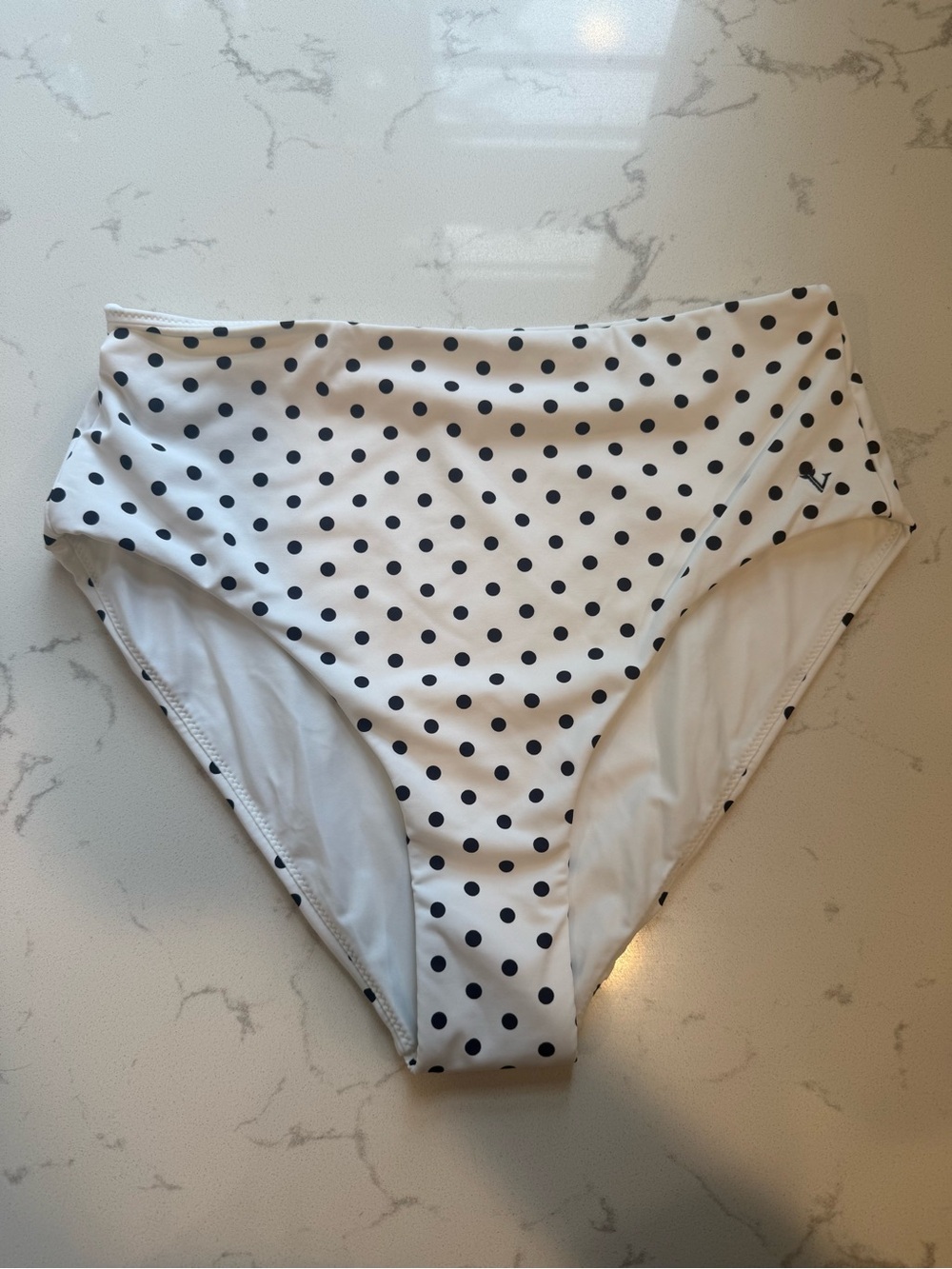 NWT Vineyard Vines Women’s White & Navy High-Waist Polka Dot Swim Bottoms